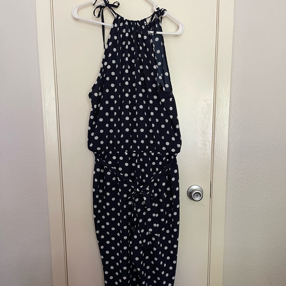 Shein Navy/White jumpsuit with sash